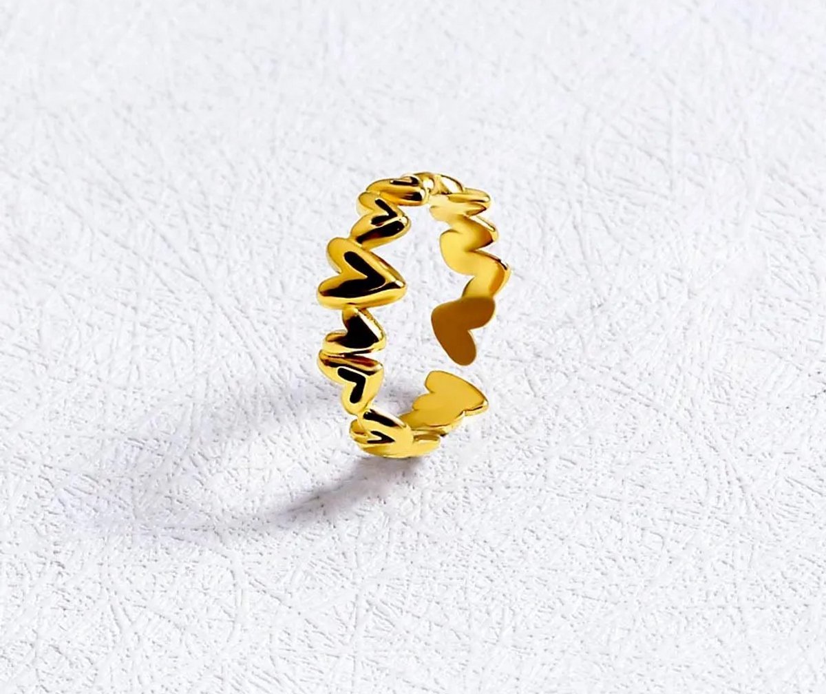 Ring Si Amor Sieraden RLT4000-G-B Roestvrij staal Kleur Goud