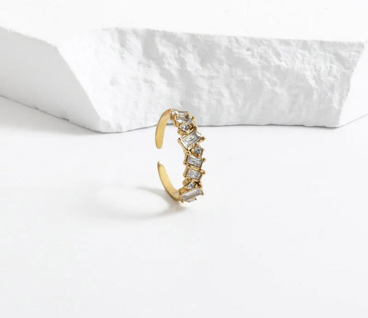 Ring Si Amor Sieraden EW2011-G-B Ring met steen Roestvrij staal Kleur Goud