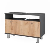 vidaXL Badkamerkast met lades 60x34,5x60 cm gerookt eikenkleurig
