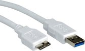 USB3.0 kabel USB-A-USB micro B wit - 0,15 meter