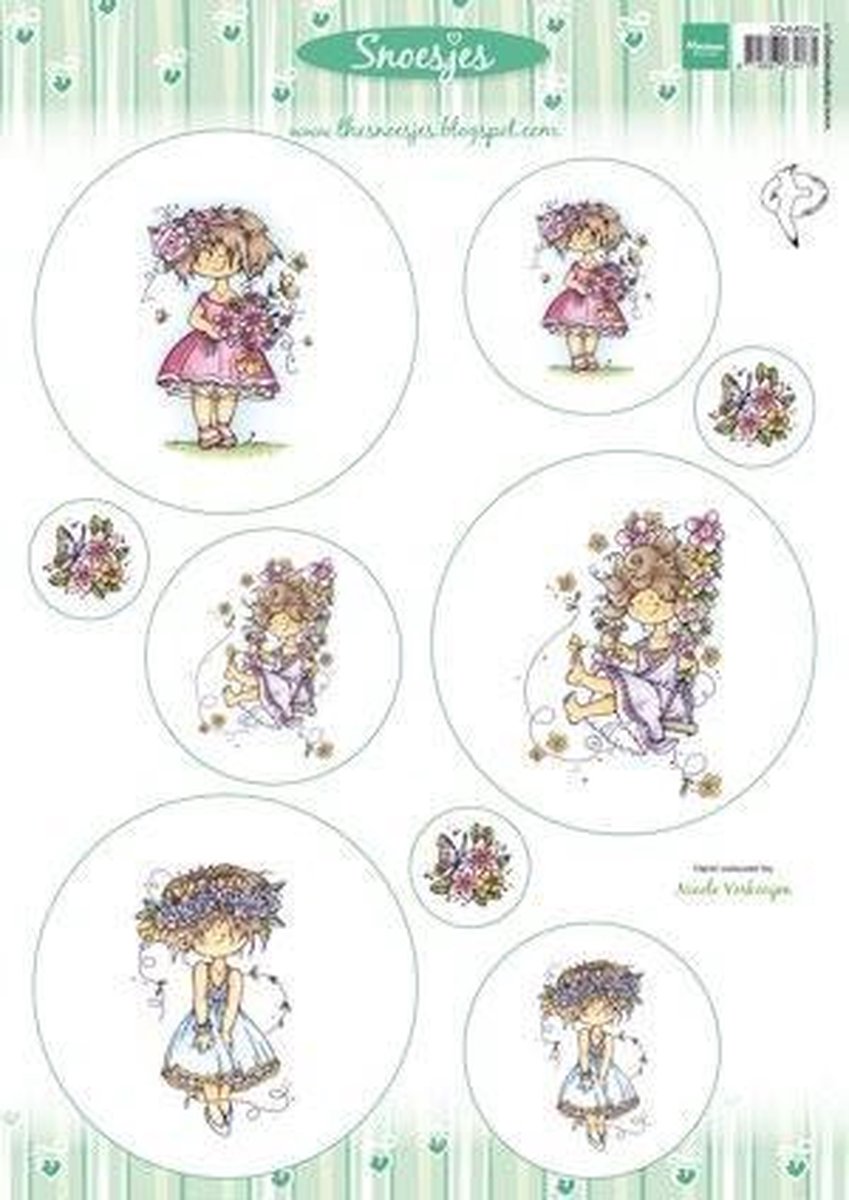 Hobby wenskaartenpakket - Marianne Design decoupage x1 snoesjes summer - 10 stuk