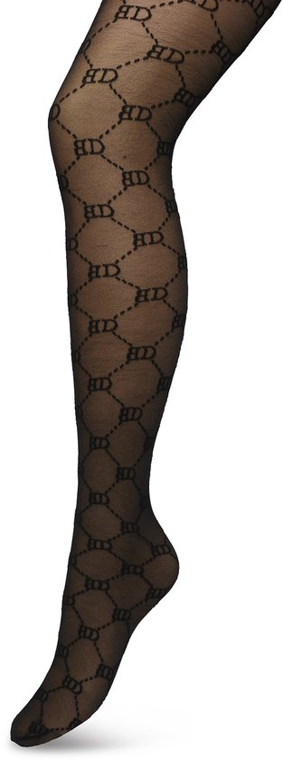 Collants à carreaux Bonnie Doon 20 deniers Zwart Femme Taille L/XL - Logo BD - Motif à carreaux - Imprimé Bonnie Doon - Coutures lisses - Confort de port maximal - Collants Bonnie Doon - Collants Chique - Festif - Noir - BP221901.1
