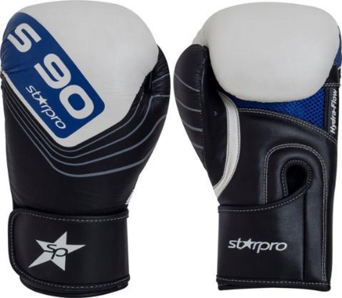 Leren bokshandschoenen Starpro S90 | zwart-wit-blauw - Product Kleur: Wit / Zwart / Blauw / Product Maat: 10