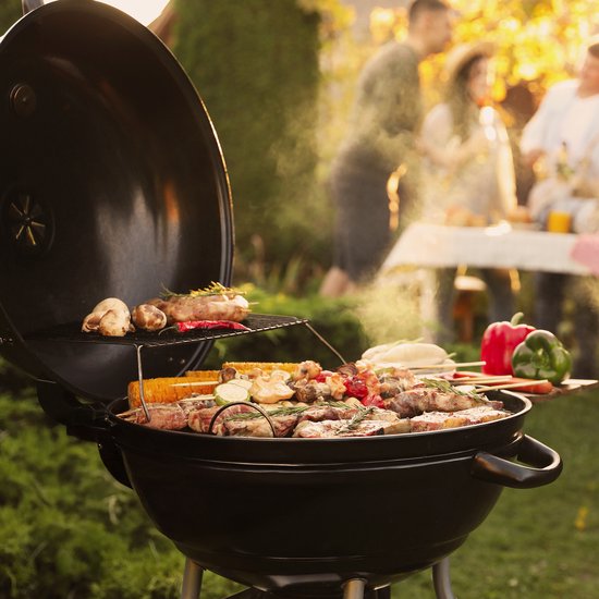 kogelbarbecue Ø 53 cm - op wielen - 2 roosters - thermometer - asvanger van Merkloos — afbeelding 5