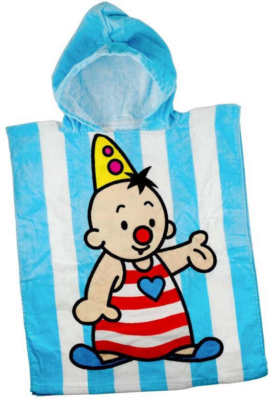 Bumba - Poncho de bain - Doux - Blauw - Rayé