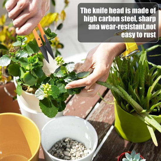 4 stuks oogstschaar, snoeischaar, mini-bonsai-schaar, kleine plantenschaar, groeiaccessoires, naadscheider, gecoate premium roestvrij stalen rozenschaar, bonsai-gereedschap, draadschaar van Merkloos	 — afbeelding 3