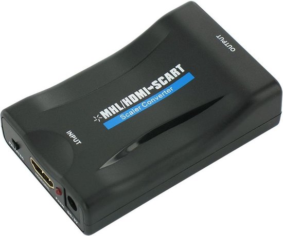 Scart naar HDMI Adapter - Full HD - 720P / 1080P - Plug & Play - Scart Schakelaar - Zwart - Merkloos