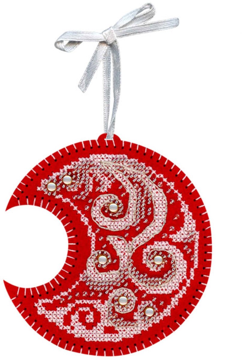 Borduurpakket Kerstboomhanger - Frost Patterns: Moon ST-1090 (MP Studia)