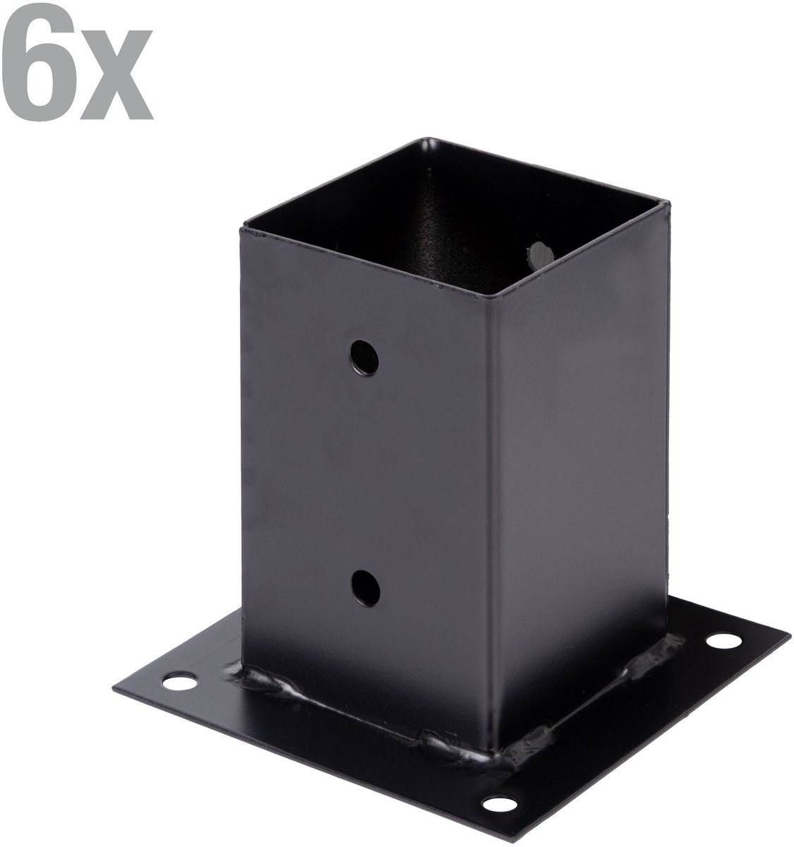 Alberts 825201 Schroefmof - zwart - kunststof gecoat - 91 x 91 mm | Set van 6