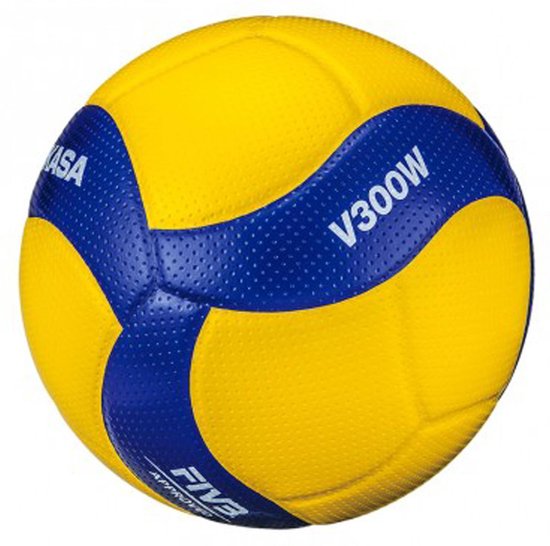 Mikasa - Volleyball - V300W - Volleyball - Unisex - Synthetisch - Wedstrijdbal - Geel/Blauw - Maat 5
