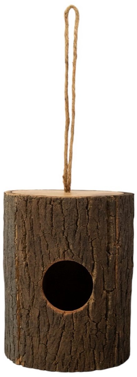 Vogelhuisje boomstam h20 d16cm