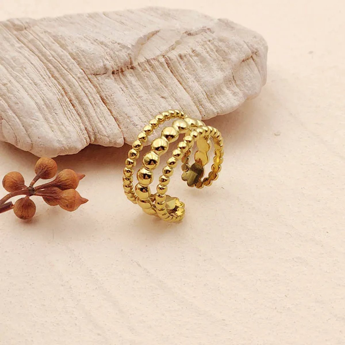 Ring Si Amor Sieraden RW3740-G Roestvrij staal Kleur Goud