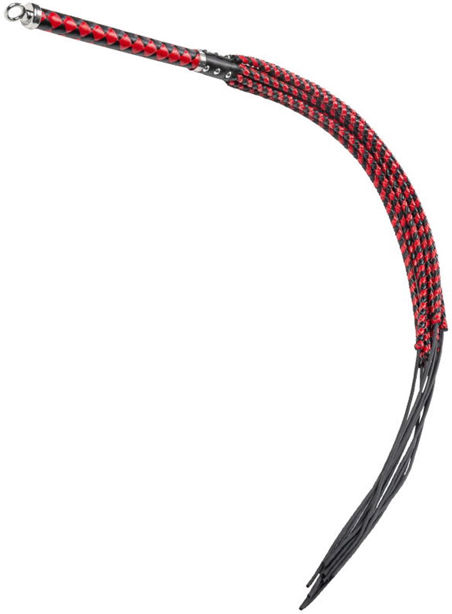 RISE - Cat O' Nine BDSM Zweep - Extra Heavy - Zwart/Rood