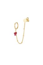 YWG - Boucle d'oreille avec perles rouges - rouge/vert ( 1 pièce )
