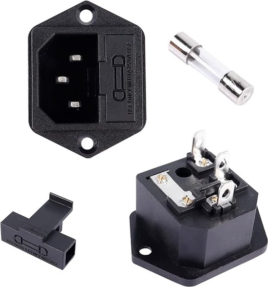 Aexit 3 Prese Di Alimentazione Maschio C14 250V 10A – Connettore Ingresso Per Fornello Riso, UPS E Apparecchiature (5x2.1x2.8cm)