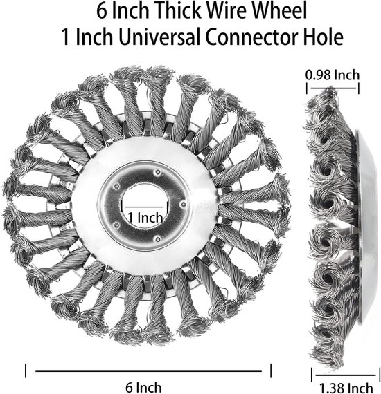 Geschikt voor 6 inch onkruidtrimmer-opzetstukken, stalen draad roterende bosmaaier-trimmerkop, onkruidmes, universele adapterkits, lichtgewicht tuinmaaier, mos, gras, roestverwijdering, zilver van Merkloos	 — afbeelding 5