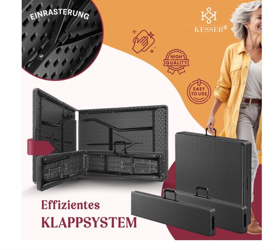 KESSER® biertentset - 3-delige set, tafel + 2 x bank, voor binnen - buiten, opvouwbaar, draaggrepen bierbank biertafelset biertap — afbeelding 3