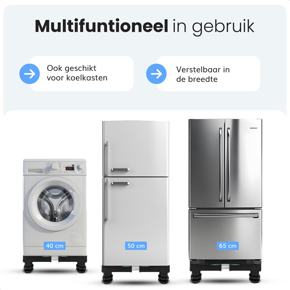 Wasmachine Verhoger - Geschikt voor Droger, Koelkast, Vaatwasser en Vriezer - Wasmachine Kast - Opbouwmeubel - Verstelbaar - Luft — afbeelding 4