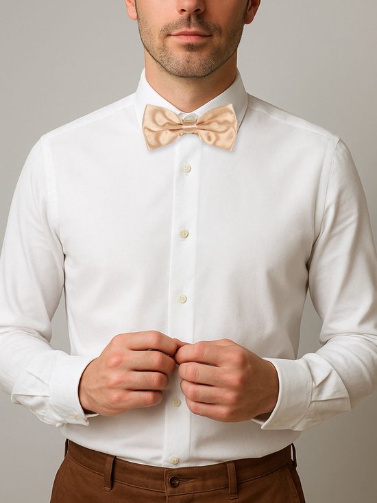 Adapté - Noeud Beige Soie - -