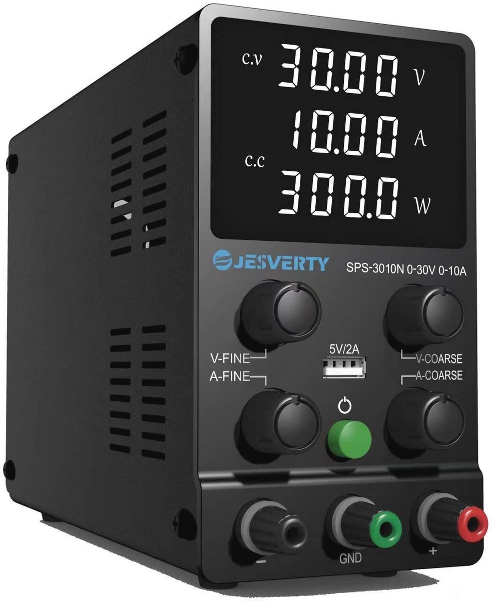 Variabele DC-desktopvoeding 0-30V 0-10A met LED-display en USB-poort