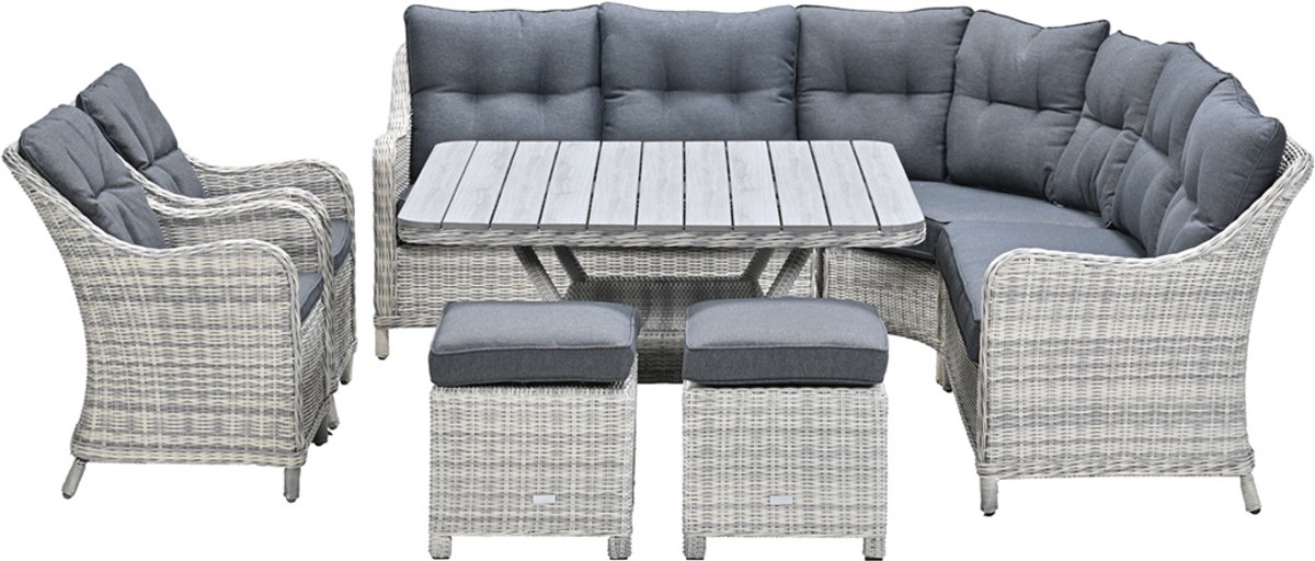 Tuinset XL in wolkig grijs met reflex zwart - Garden Impressions.