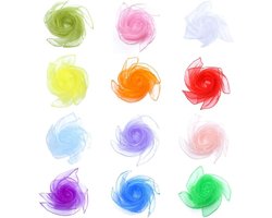 12 stuks chiffondoeken voor dansen jongleren sensorische dansdoeken 60 x 60 cm - kleuterschool kindershow en volwassenen performance