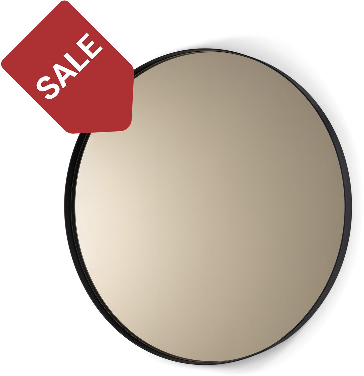 Spinder Design spiegel Donna 80 - Zwart / Bronsglas - Ø 80 - Staal