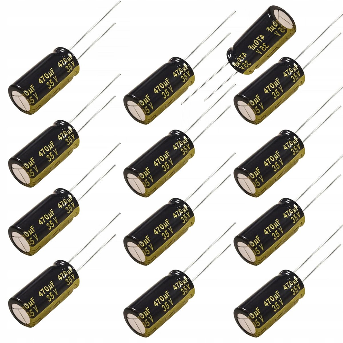 Elektrolytische condensator Lage ESR 470uF 35V 10x17mm spoed 5mm 10st.