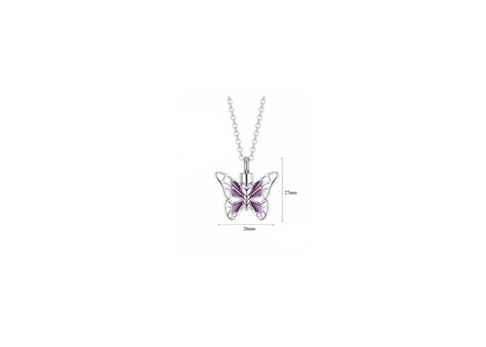 Zoeies as ketting lichtblauwe vlinder - ashanger - as hanger - urn ketting - as voor urn sieraad - sieraad as