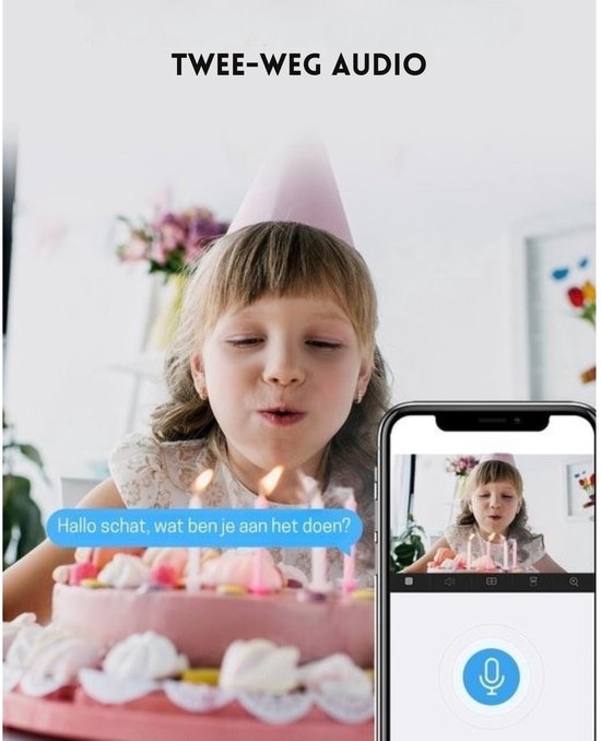 Intelectro Huisdiercamera - Houd je Huis, Huisdieren en Baby Veilig met Onze Camera - 1080P & 360° Dekking - 2-Way Audio - IR Nachtzicht - Bewegingsdetectie - MicroSD Slot - Wit - Levering Sneller dan Aangegeven! van Merkloos — afbeelding 5