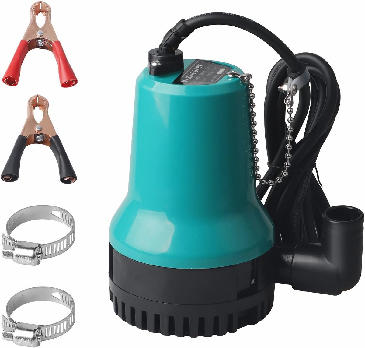 Dompelpomp voor Vuilwater en Schoon Water - 50W, 4200 l/u, DC 12V met 2,3 m Kabel