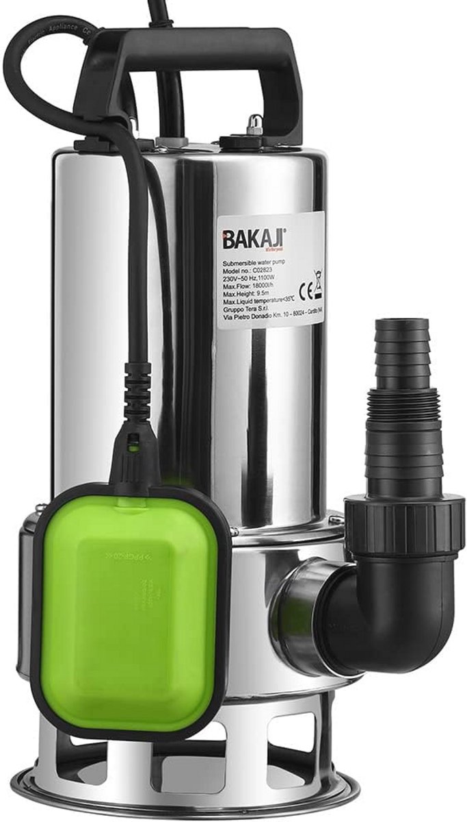 Elektrische Dompelpomp voor Vuil en Schoon Water - 1100 W, 7 m Diepte