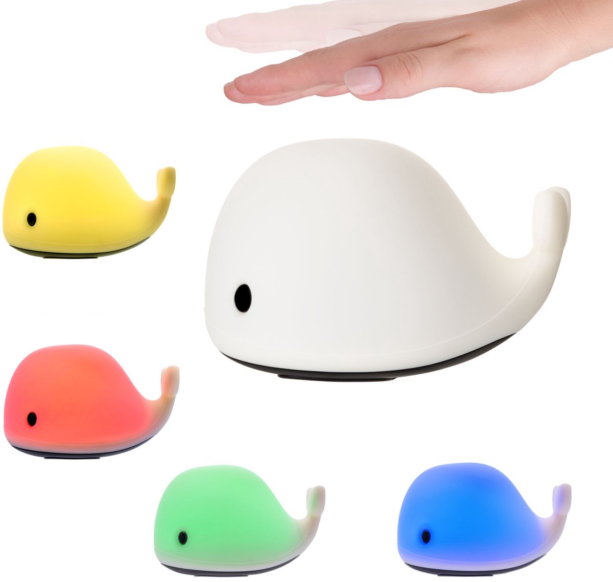 Nachtlamp Accu Whale 146x110 mm RGBW+ Wit Silicon