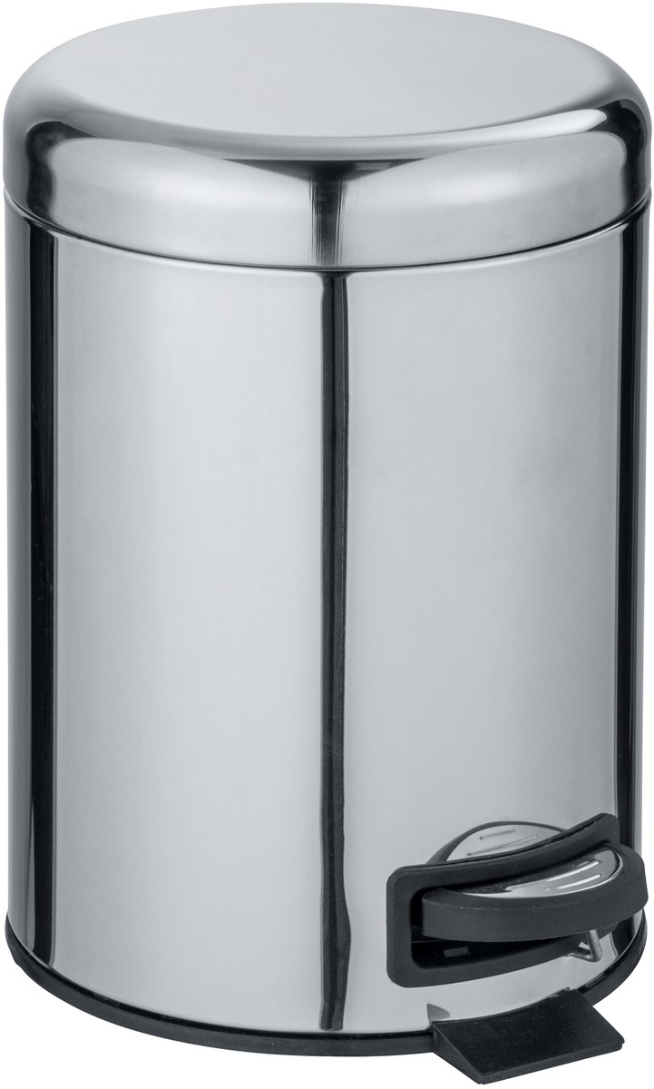 WENKO Afvalemmer Leman 5 liter RVS glanzend - Prullenbak - Afvalbak - Vuilbak - Vuilnisbak - Pedaalemmer toilet en badkamer