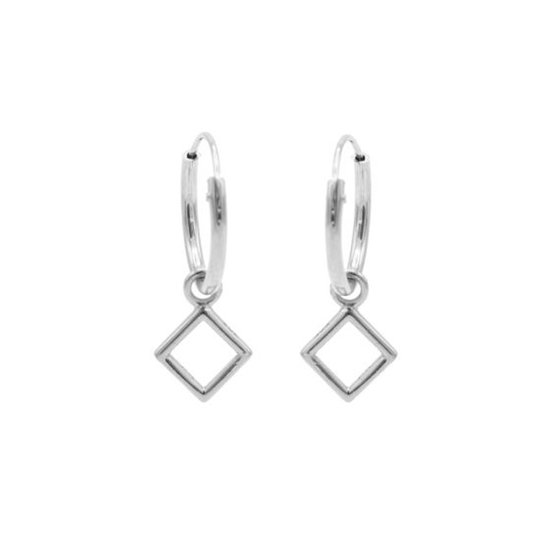 Karma symbols Oorring open square zilver M2909