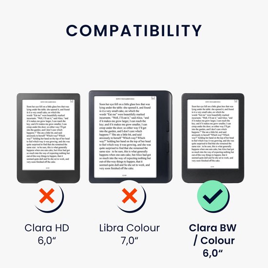 kwmobile e-reader hoesje geschikt voor Kobo Clara BW / Colour hoes - E reader flip case met magnetische sluiting - Ereader cover - Kleurrijk design in roze / blauw / groen van Merkloos — afbeelding 2