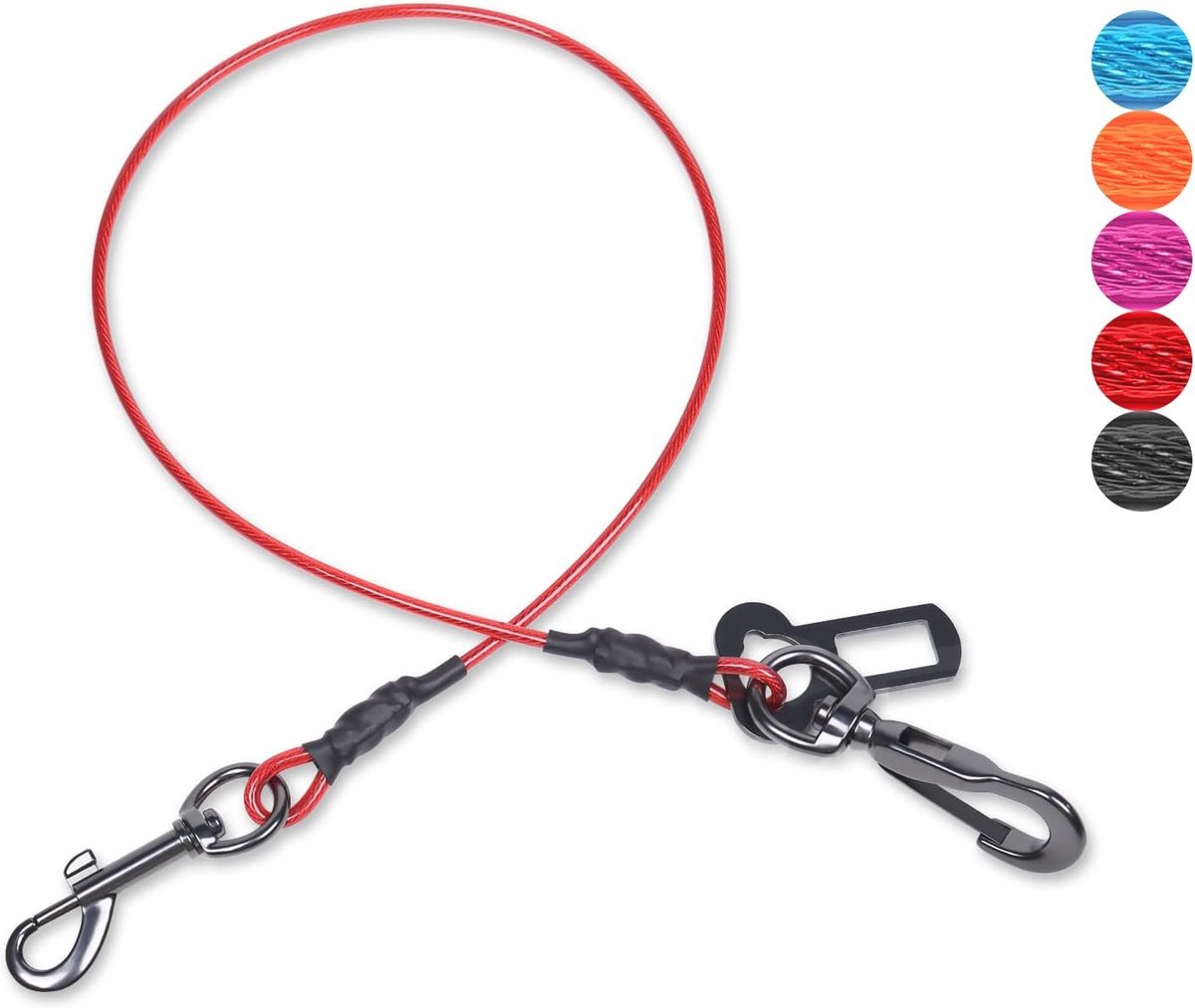 Kauwbestendige Dierenveiligheidsgordel voor Honden - Multifunctionele Waterdichte Autogordel - Robuust en Veilig - 71 cm - Rood