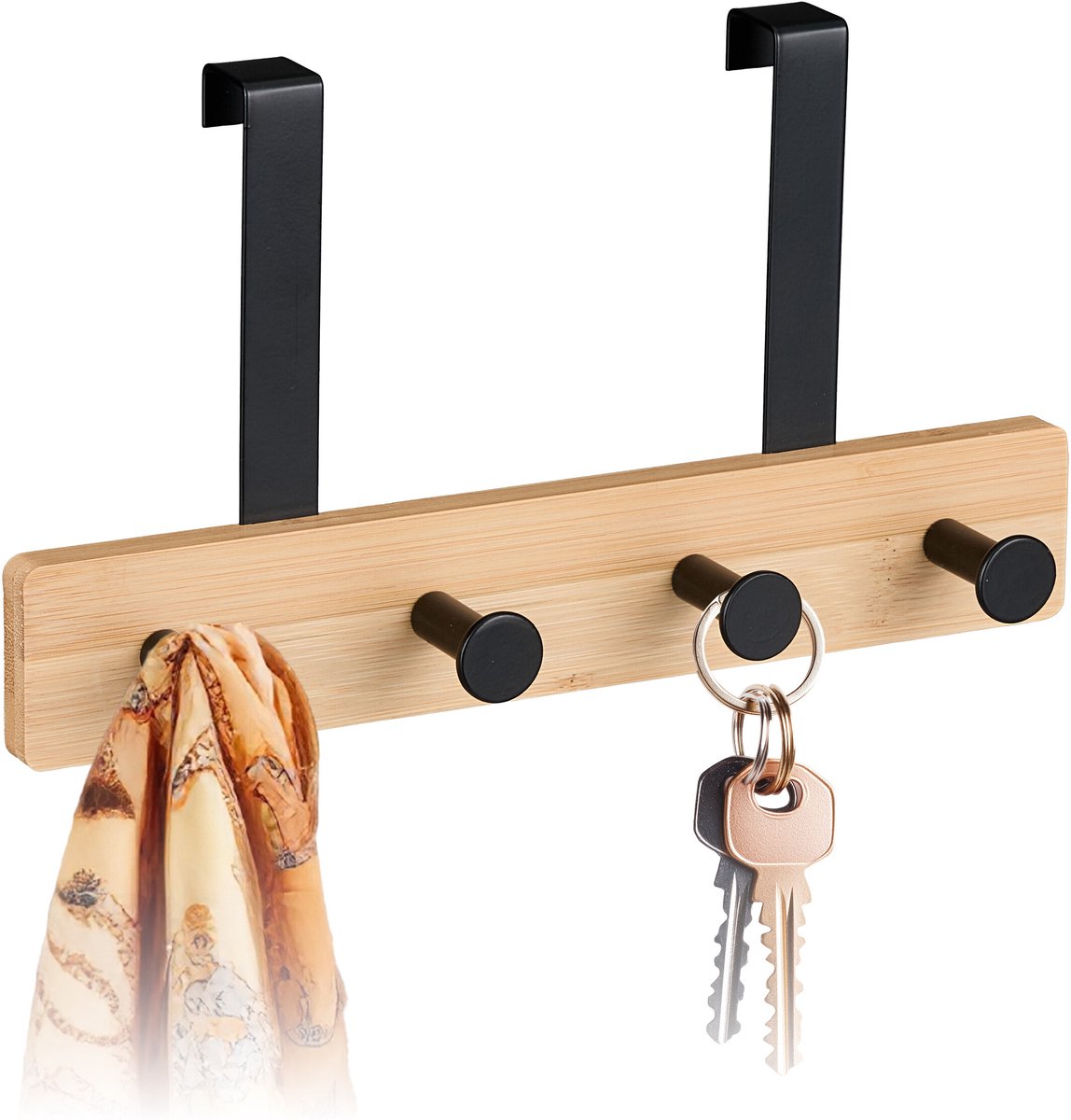 Deurkapstok opdekdeur - met 4 haken - voor 2 cm - hangend