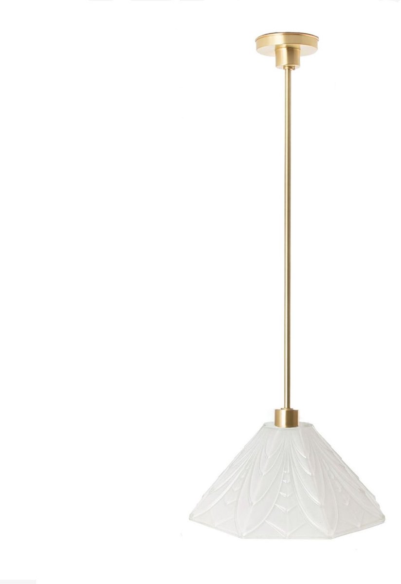 Hanglamp Nouveau Twinkling Geëtst 20's Messing - Art Deco Trade