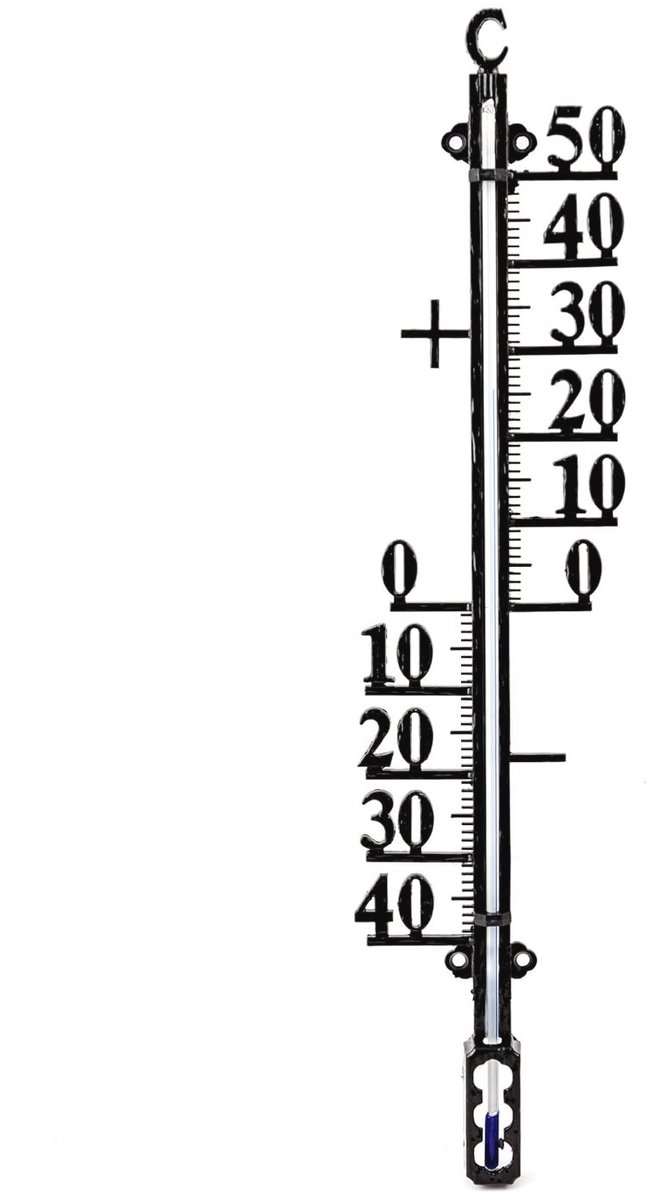 Metalen tuinthermometer - Analoge thermometer 41 cm voor binnen en buiten