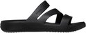 Sandale noire Crocs avec brides et semelle compensée.