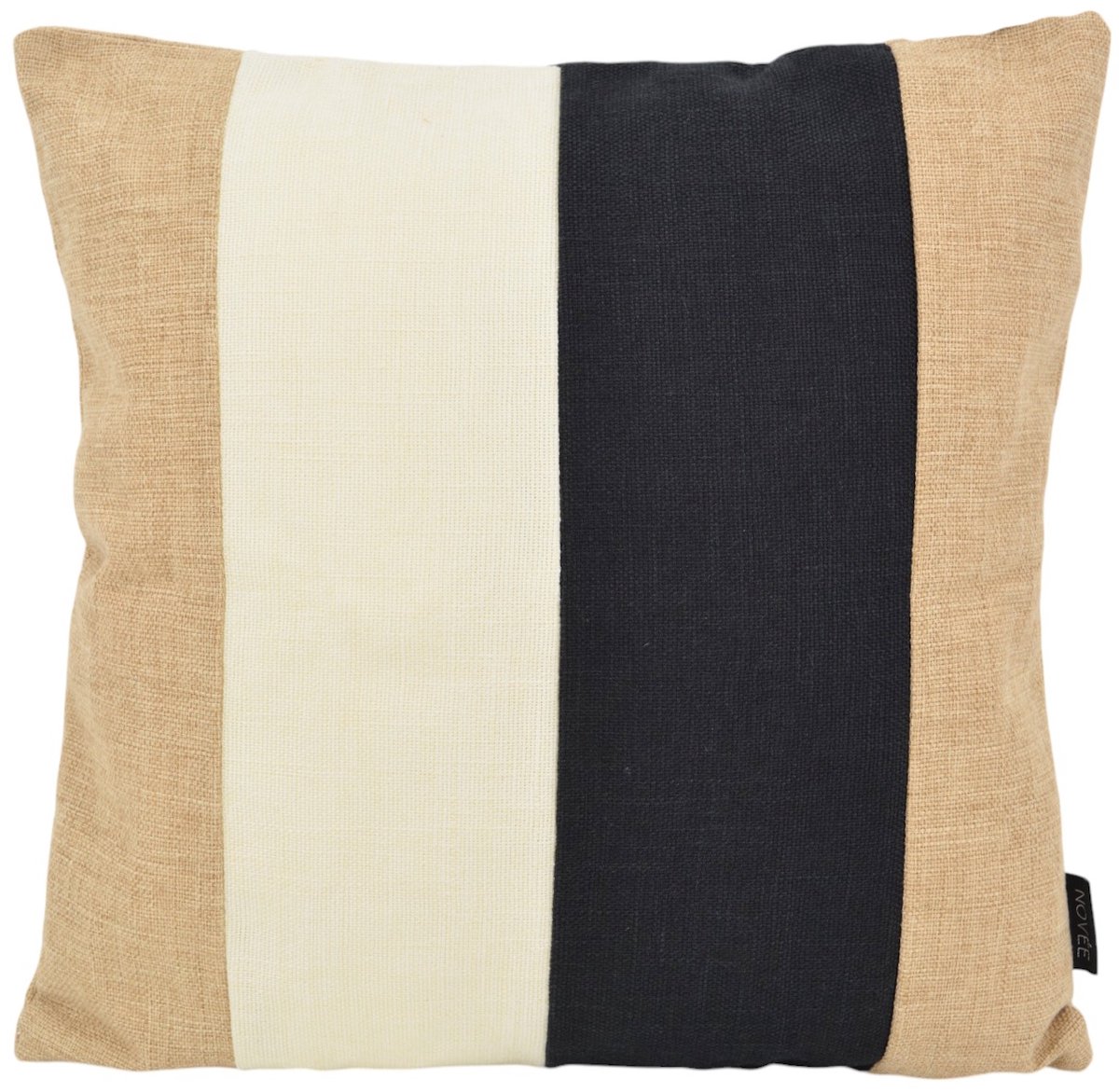 NOVÉE Sierkussen Stripe Jute | 45 x 45 cm | Katoen beige/zwart