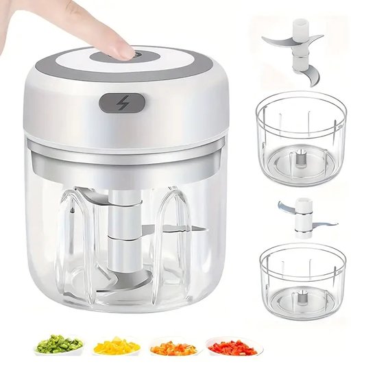 USB Oplaadbare 250ml Draadloze Elektrische Blender - 30W Krachtige Multifunctionele Keukenmachine, Blendt/Hakt Vlees/Knoflook/Groenten/Jongerenvoeding Snel, Voedselveilige Beker, Kinderveiligheid Vergrendeling, Ideaal voor Keuken & Kamperen
