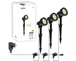 Xelloo Xelloo® Cas Big Tuinverlichting set van 3 Stuks - 8 meter - Warm Wit Licht - 12V LED Grondspots voor buiten met Stekker - Buitenverlichting