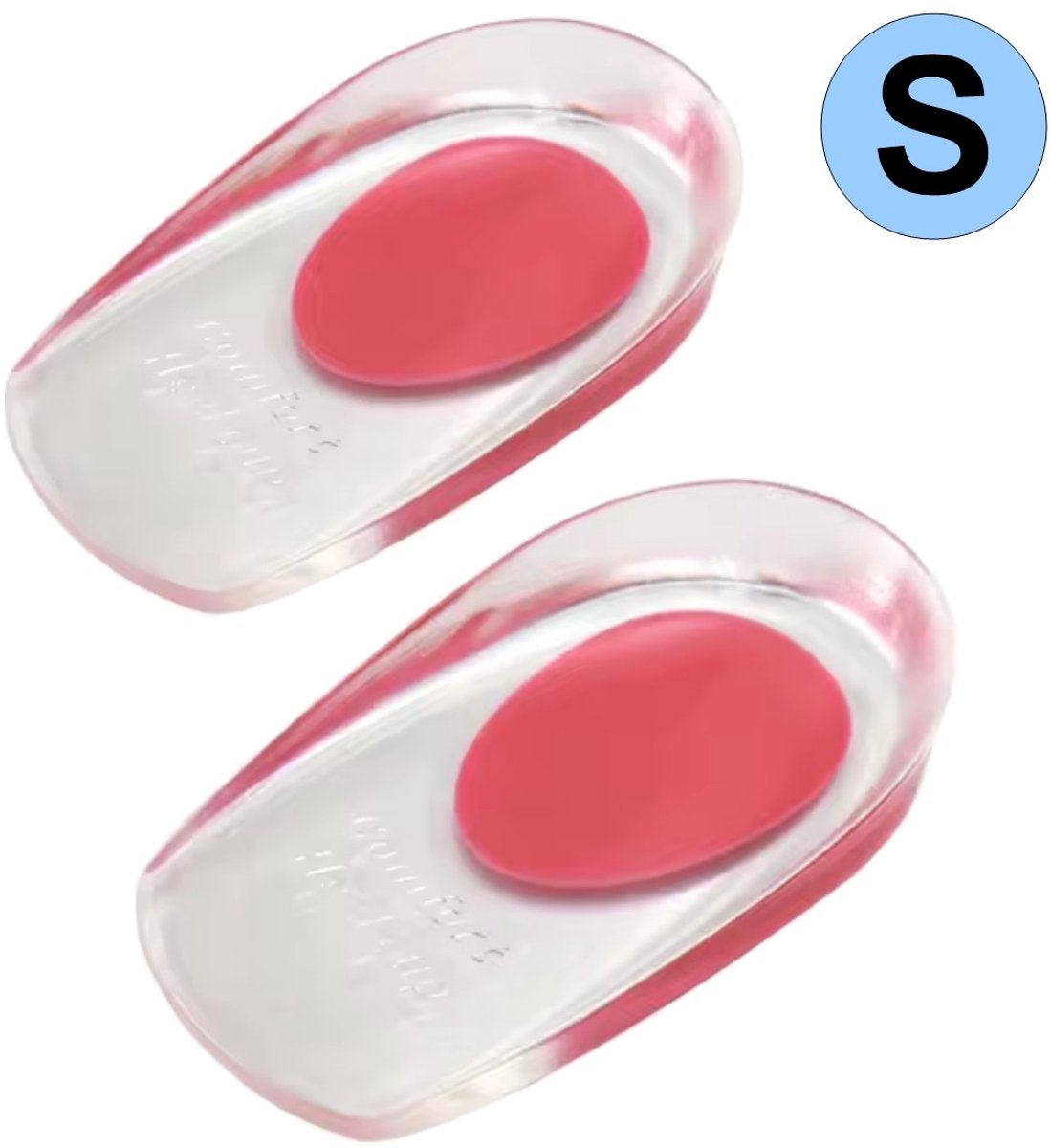 Fako Bijoux® - 3D Soft Gel Hielspoor Zooltjes - Maat 35-39 - Hielbeschermer - Hielspoor Gelhak - Hiel Zooltjes - Inlegzool Cups - Inlegzolen - Maat S - Rood