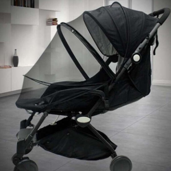 Meshily Klamboe voor kinderwagen – Zwart mesh gaas – 60x72cm - Muggengaas voor baby vervoer — afbeelding 3