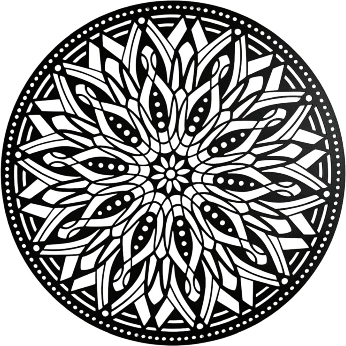 Wanddecoratie mandala - Muurdecoratie - Mandala - 60 x 60cm - Muurcirkel - Wanddecoratie hout