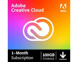 Adobe Creative Cloud Individual - 100GB Cloudopslag - 1 maand/ 2 apparaten - Nederlands/Engels - PC/MAC - Tijdelijke aanbieding!