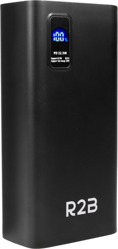R2B Powerbank 30000 mah - 6 tot 8 keer opladen - Snellader & LED Display - Powerbanks - Oplader - Power Bank - Geschikt voor iPhone en Samsung