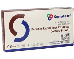 Ferritine Sneltest – Zelftest voor IJzertekort – Binnen 5 minuten resultaat – Eenvoudig thuis uit te voeren – 1 stuk